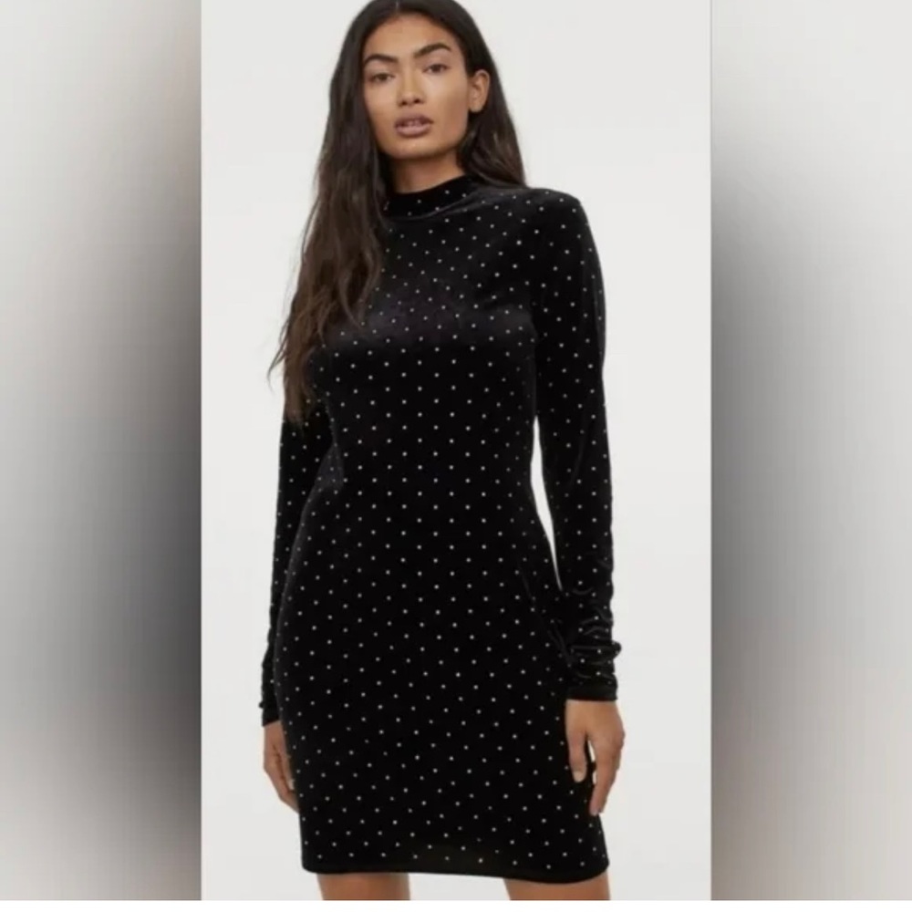 H&M black studded dress new with tag
